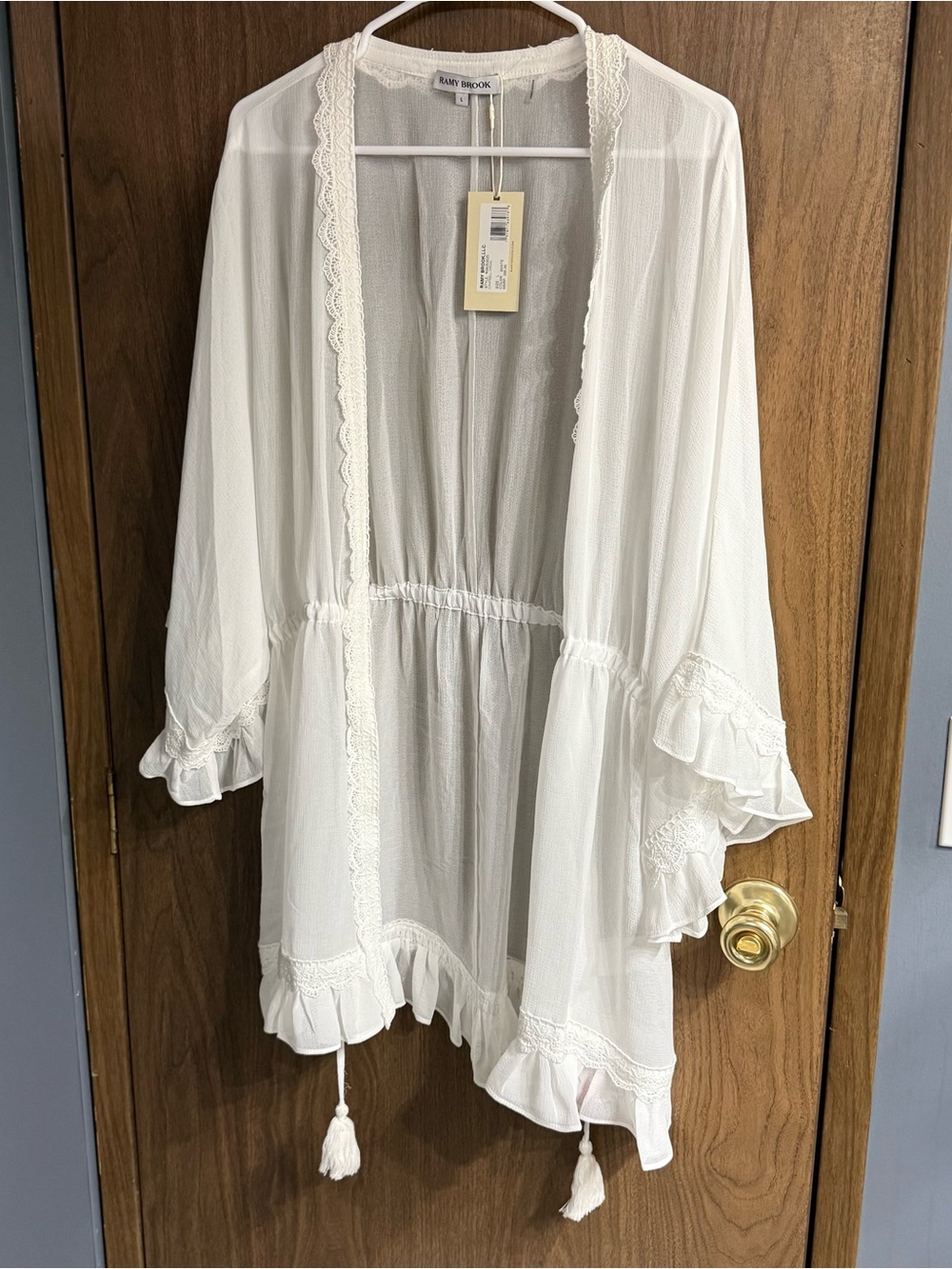Ramy Brook Cambelle Cover-Up in White Size Large NWT